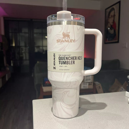 Stanley Quencher H2.0 Tumbler 40 oz - Rose Quartz Swirl