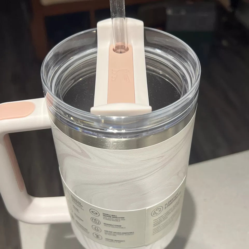 Stanley Quencher H2.0 Tumbler 40 oz - Rose Quartz Swirl